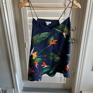 Printed birds of paradise camisole